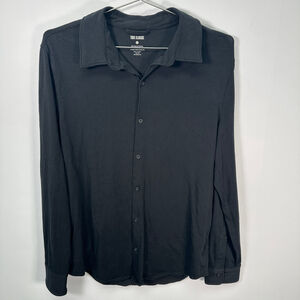 True Classic Black Long Sleeve Button Up Shirt Large